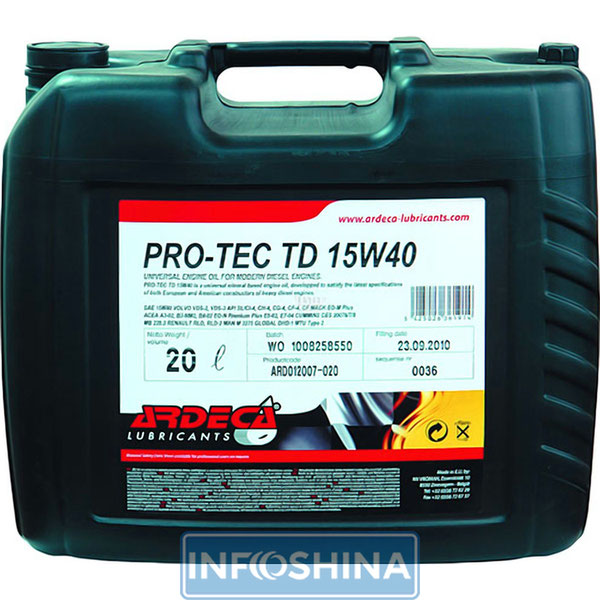 Ardeca Pro-Tec TD 15W-40 (20л)
