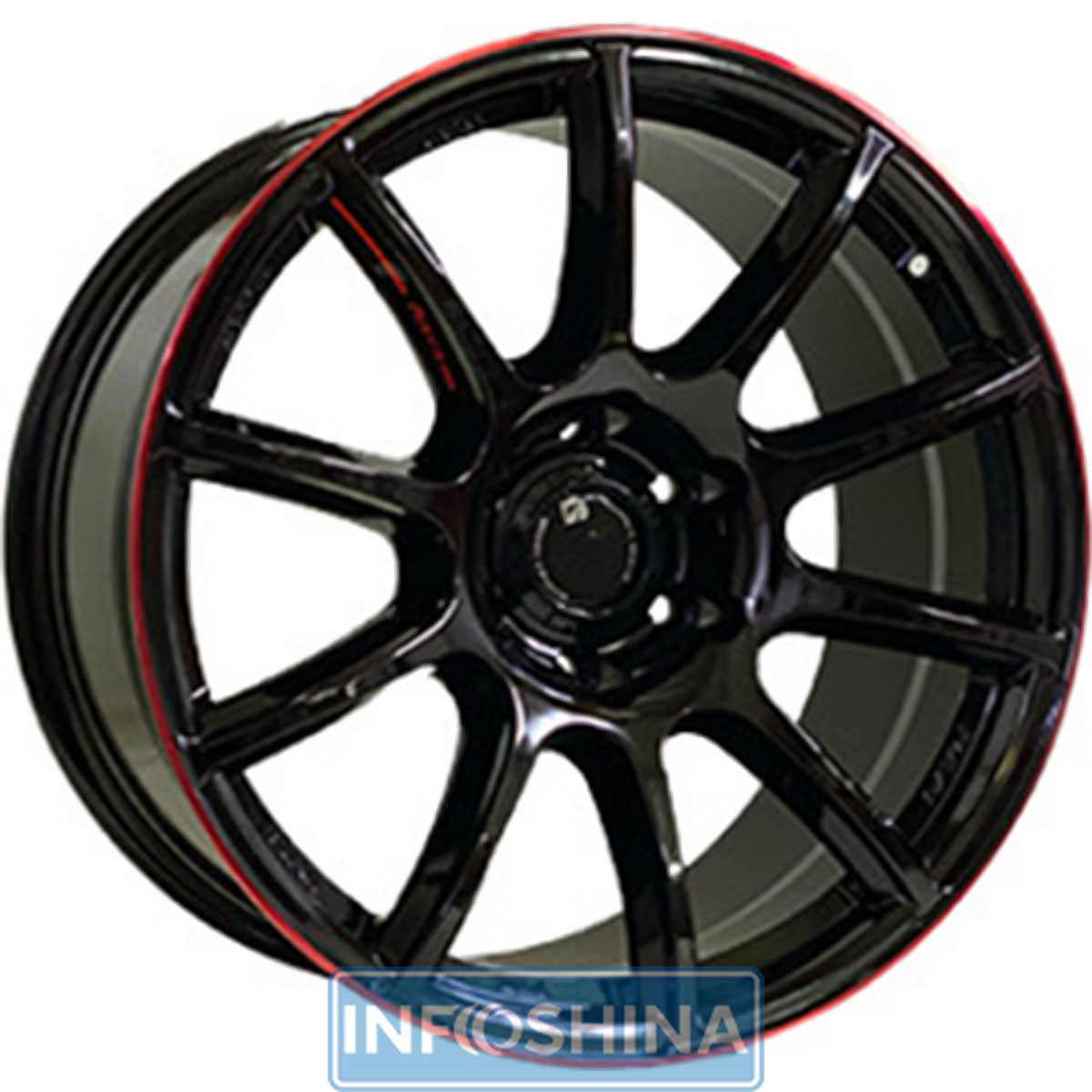 Off Road Wheels OW1012 Glossy Black Red Line Riva Red