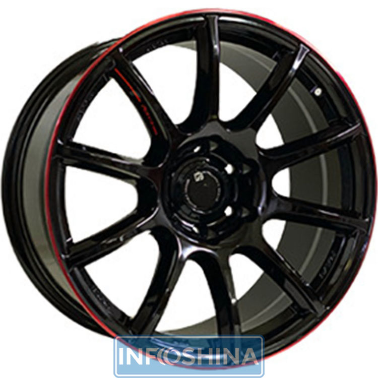 Off Road Wheels OW1012 Glossy Black Red Line Riva Red R20 W8.5 PCD6x139.7 ET10 DIA110.5