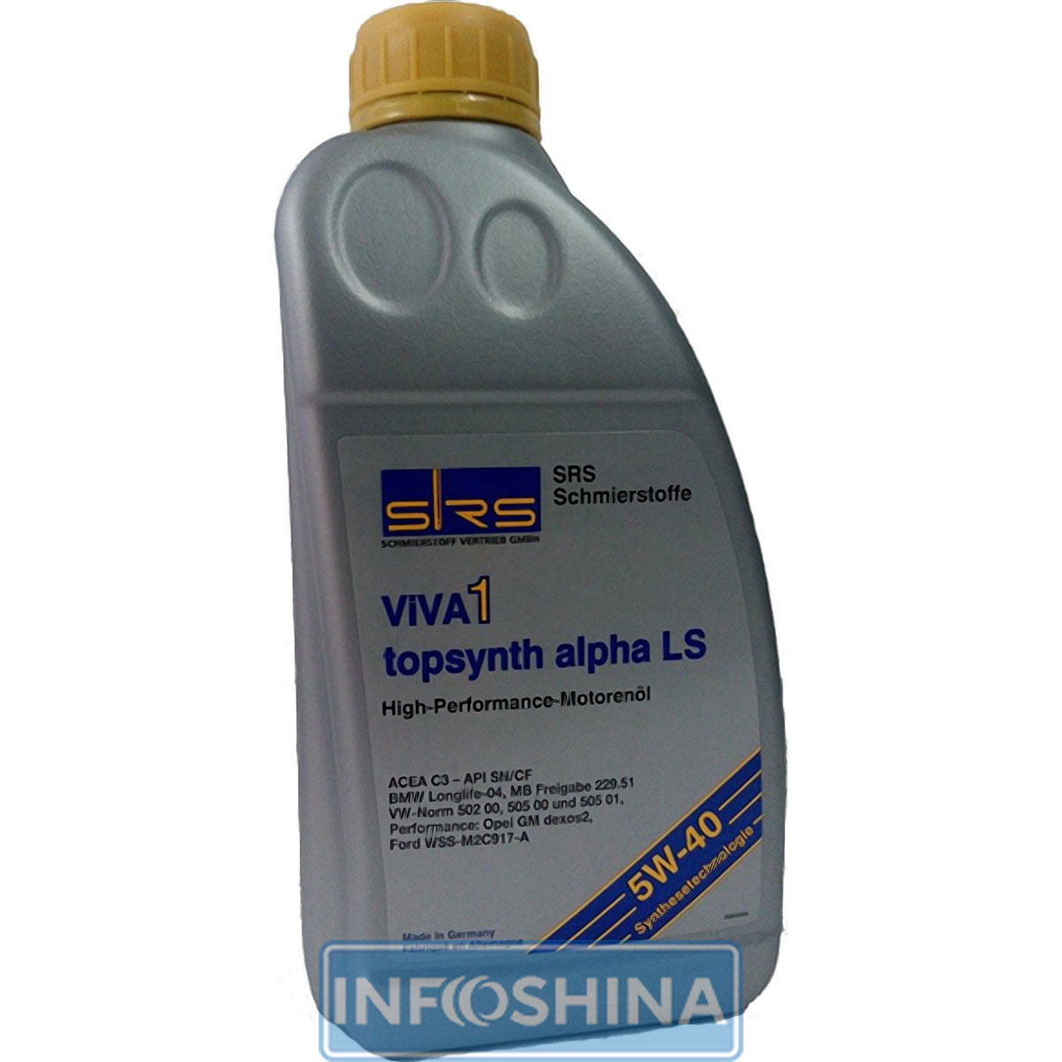 Купить масло SRS ViVA 1 topsynth alpha LS 5W-40 (1л)