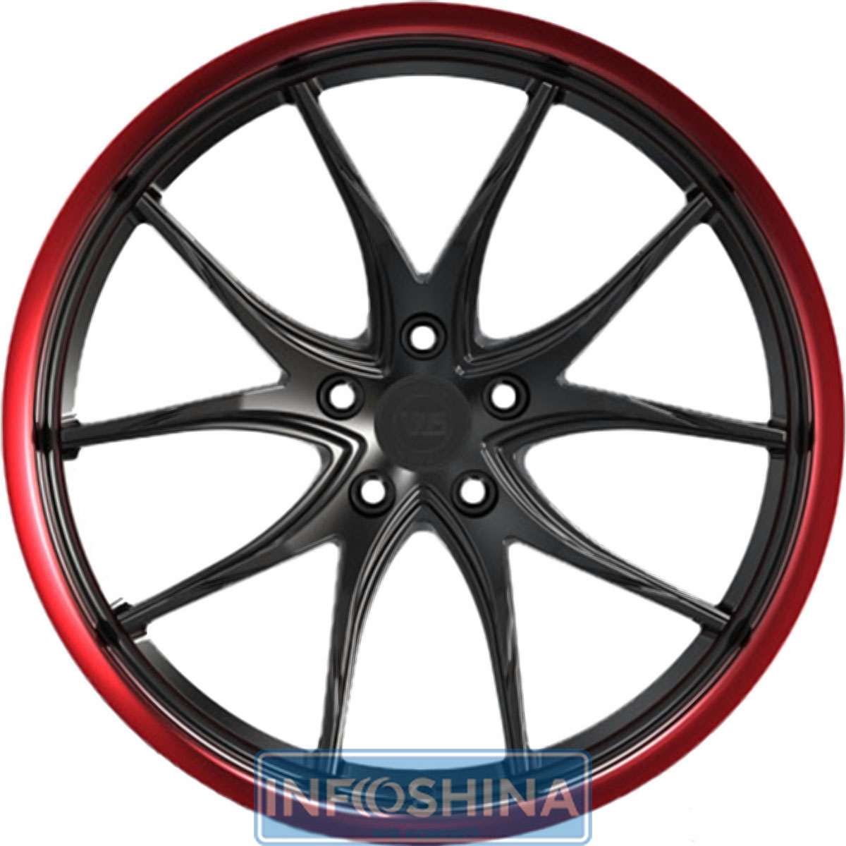 WS Forged WS2257 Satin Black Red Lip