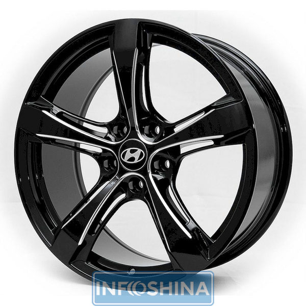 Replica Hyundai KS09 Gloss Black + Milling Spoke R18 W8 PCD5x114.3 ET35 DIA73.1
